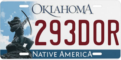 OK license plate 293DOR