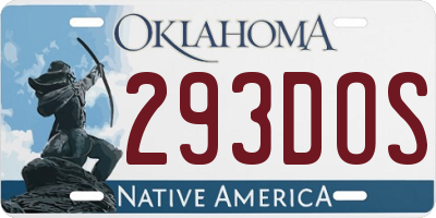 OK license plate 293DOS