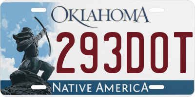 OK license plate 293DOT