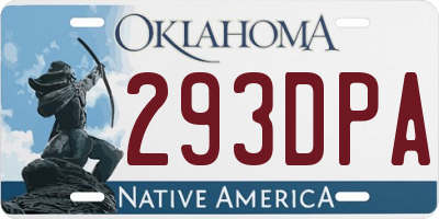 OK license plate 293DPA