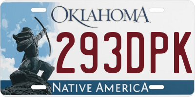 OK license plate 293DPK