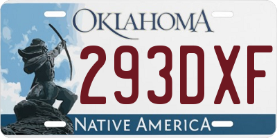 OK license plate 293DXF