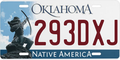OK license plate 293DXJ
