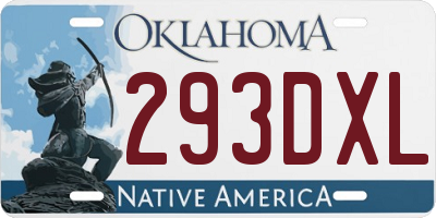 OK license plate 293DXL