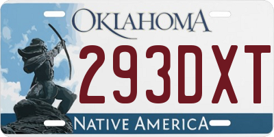 OK license plate 293DXT