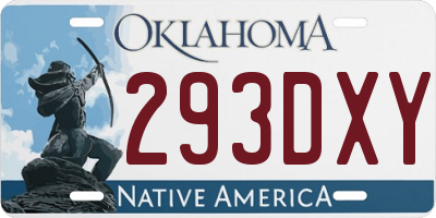 OK license plate 293DXY
