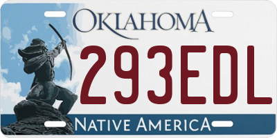 OK license plate 293EDL
