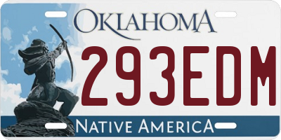 OK license plate 293EDM