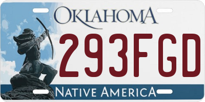 OK license plate 293FGD
