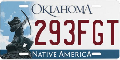 OK license plate 293FGT