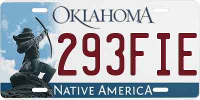 OK license plate 293FIE