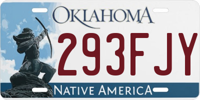 OK license plate 293FJY