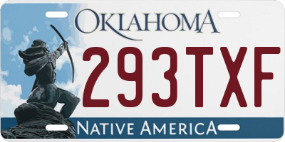OK license plate 293TXF