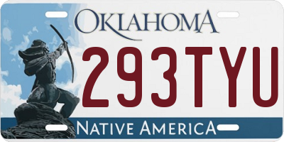OK license plate 293TYU