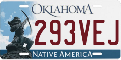 OK license plate 293VEJ