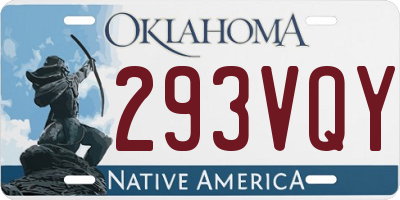OK license plate 293VQY