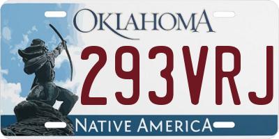 OK license plate 293VRJ