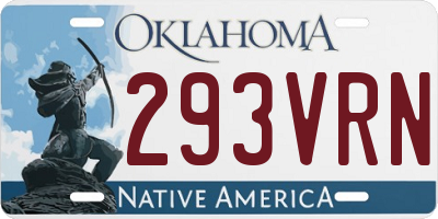 OK license plate 293VRN