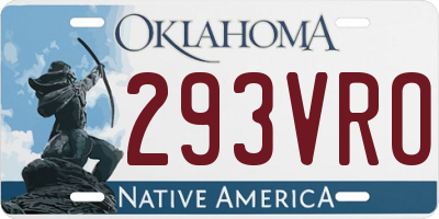 OK license plate 293VRO