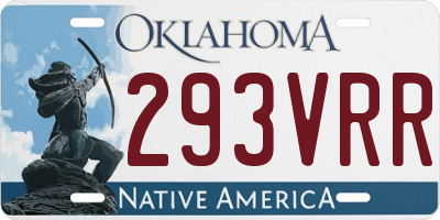 OK license plate 293VRR