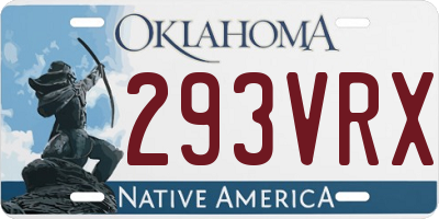OK license plate 293VRX