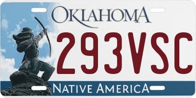 OK license plate 293VSC