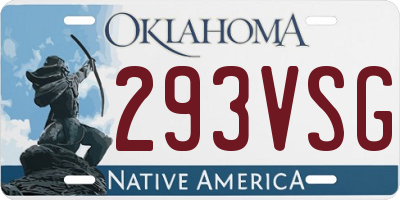 OK license plate 293VSG