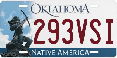 OK license plate 293VSI