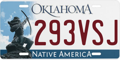 OK license plate 293VSJ