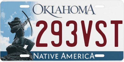OK license plate 293VST