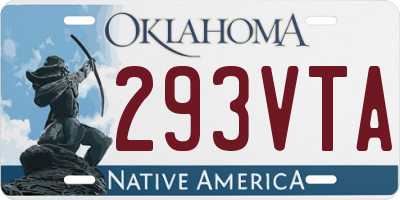 OK license plate 293VTA
