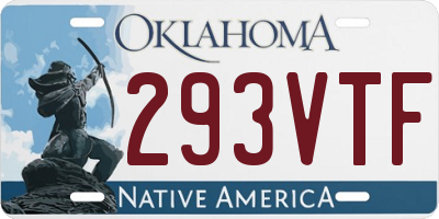 OK license plate 293VTF