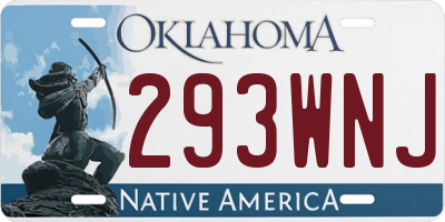 OK license plate 293WNJ