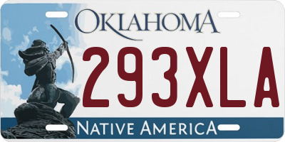 OK license plate 293XLA