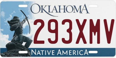 OK license plate 293XMV