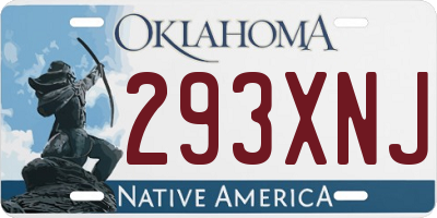 OK license plate 293XNJ