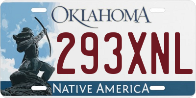 OK license plate 293XNL