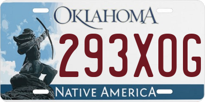 OK license plate 293XOG