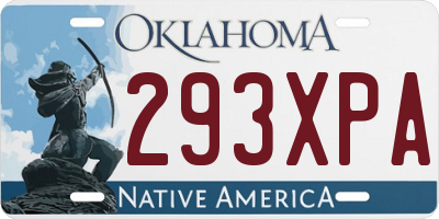 OK license plate 293XPA