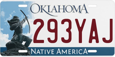 OK license plate 293YAJ
