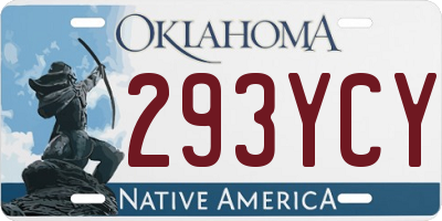 OK license plate 293YCY