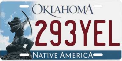 OK license plate 293YEL
