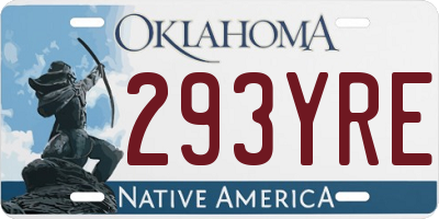 OK license plate 293YRE