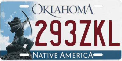 OK license plate 293ZKL