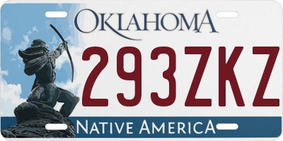 OK license plate 293ZKZ