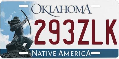 OK license plate 293ZLK