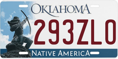 OK license plate 293ZLO