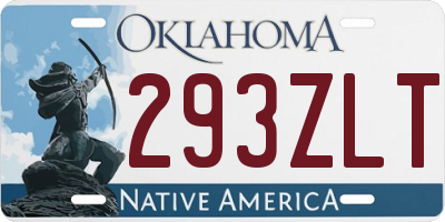 OK license plate 293ZLT