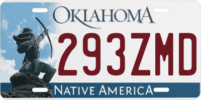 OK license plate 293ZMD