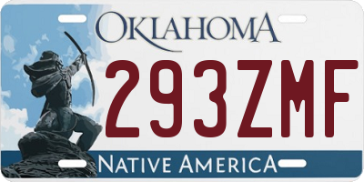 OK license plate 293ZMF